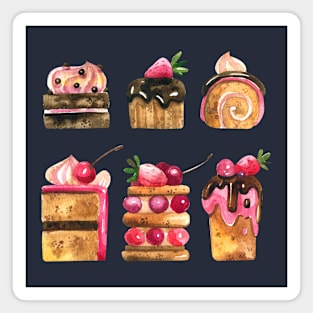 Delicious Watercolor desserts Magnet